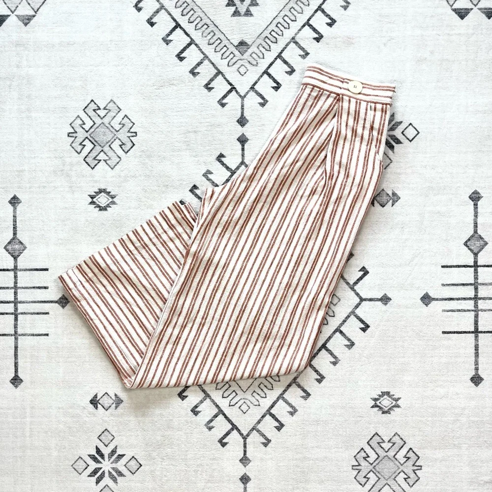 Zara TRF Collection Striped Wide Leg Trousers Medium NWOT